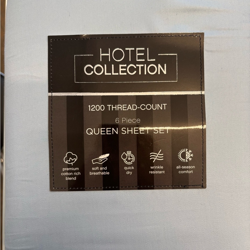 Hotel Collection Sky Blue Queen Sheet Set